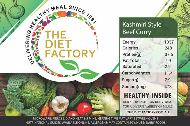 Kashmiri Style Beef Curry w/ Basmati Rice & Steamed Greens