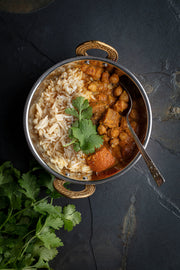 Chickpea & Veg Curry Served With spice infused Brown Rice